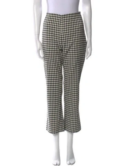 Pre-owned Sézane Plaid Print Straight Leg Pants In Multi