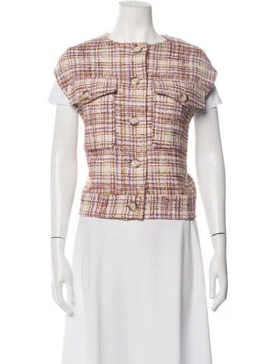 Pre-owned Sézane Plaid Print Vest W/ Tags In Multicolor