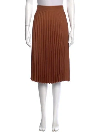 Pre-owned Sézane Pleated Accents Knee-length Skirt In Brown