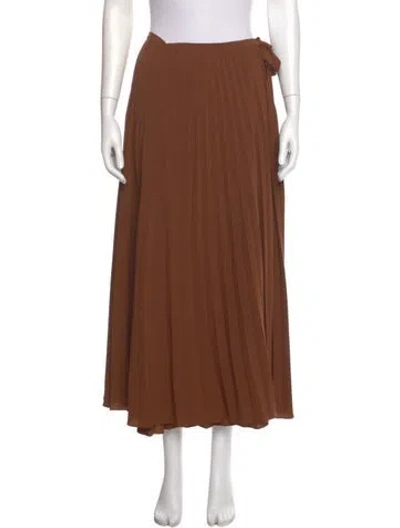 Pre-owned Sézane Pleated Accents Midi Length Skirt In Brown