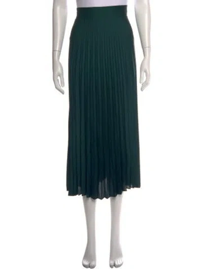 Pre-owned Sézane Pleated Accents Midi Length Skirt In Green