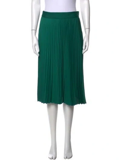 Pre-owned Sézane Pleated Accents Midi Length Skirt In Green
