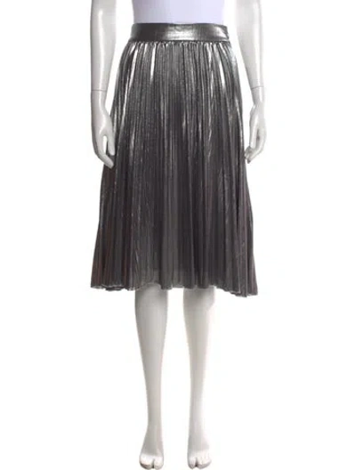 Pre-owned Sézane Pleated Accents Midi Length Skirt In Grey