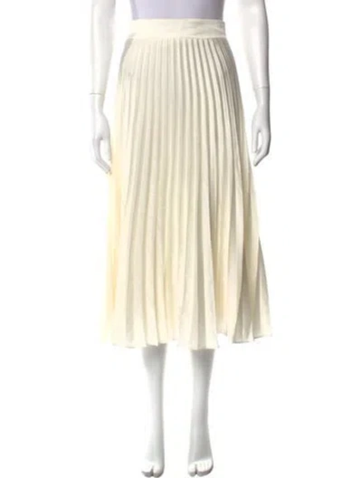Pre-owned Sézane Pleated Accents Midi Length Skirt In Neutral