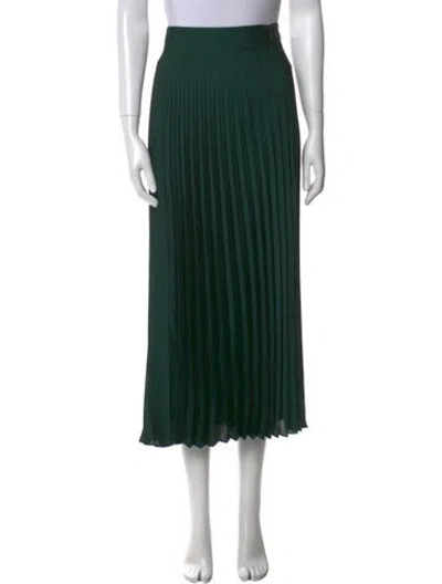 Pre-owned Sézane Pleated Accents Midi Length Skirt W/ Tags In Green