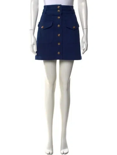 Pre-owned Sézane Pleated Accents Mini Skirt W/ Tags In Blue