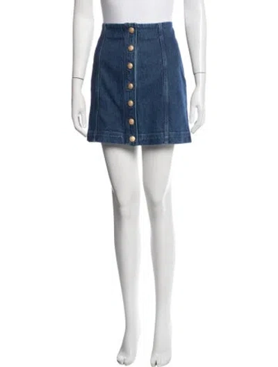 Pre-owned Sézane Pleated Accents Mini Skirt W/ Tags In Blue