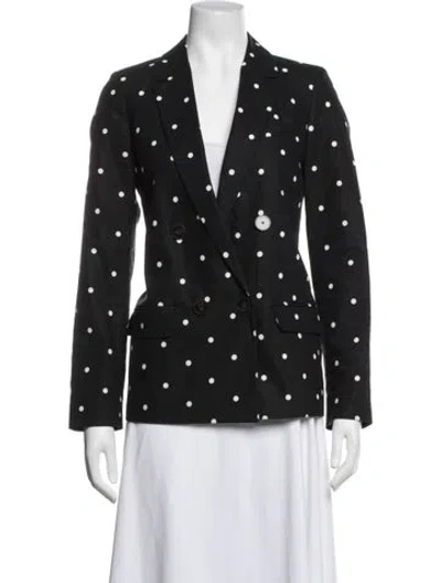 Pre-owned Sézane Polka Dot Print Blazer In Black