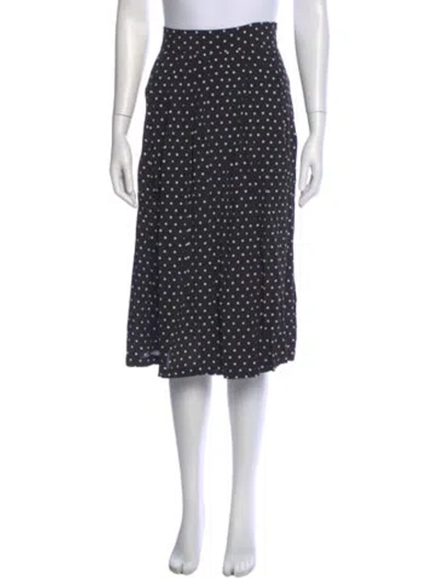 Pre-owned Sézane Polka Dot Print Knee-length Skirt In Black