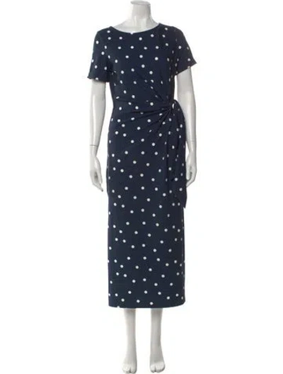 Pre-owned Sézane Polka Dot Print Long Dress In Blue
