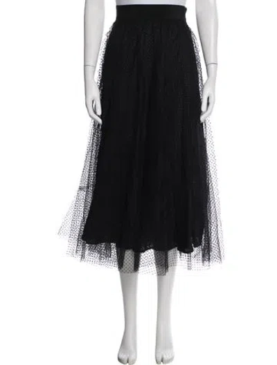 Pre-owned Sézane Polka Dot Print Midi Length Skirt In Black