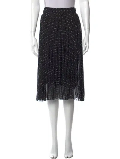 Pre-owned Sézane Polka Dot Print Midi Length Skirt In Black