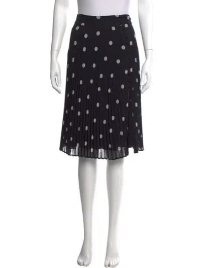 Pre-owned Sézane Polka Dot Print Midi Length Skirt In Black