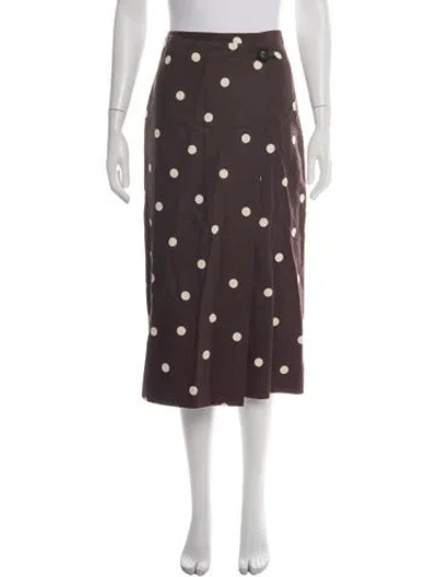 Pre-owned Sézane Polka Dot Print Midi Length Skirt In Brown
