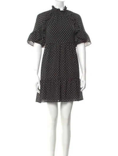 Pre-owned Sézane Polka Dot Print Mini Dress In Neutral