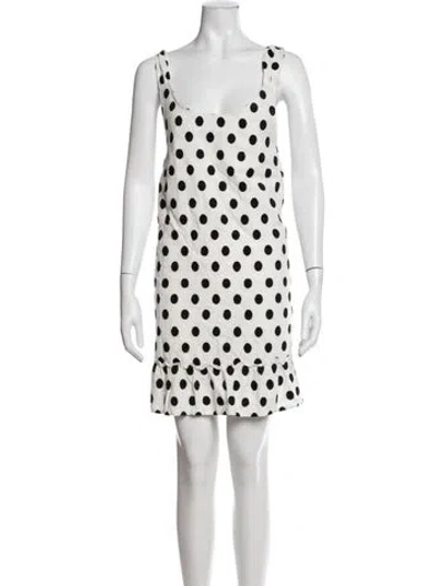 Pre-owned Sézane Polka Dot Print Mini Dress In Neutral