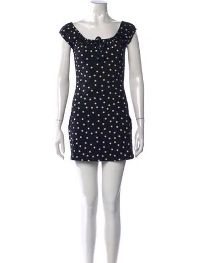 Pre-owned Sézane Polka Dot Print Mini Dress W/ Tags In Black