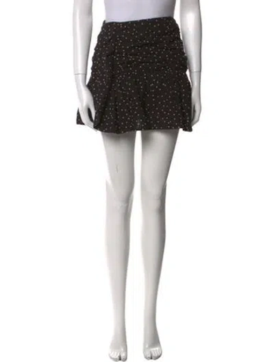 Pre-owned Sézane Polka Dot Print Mini Skirt In Black