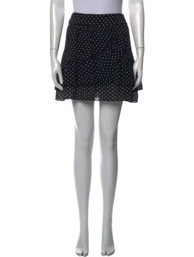 Pre-owned Sézane Polka Dot Print Mini Skirt In Black