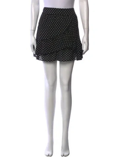 Pre-owned Sézane Polka Dot Print Mini Skirt In Black