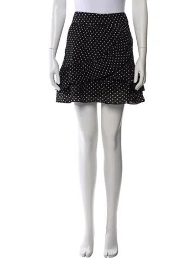 Pre-owned Sézane Polka Dot Print Mini Skirt W/ Tags In Black