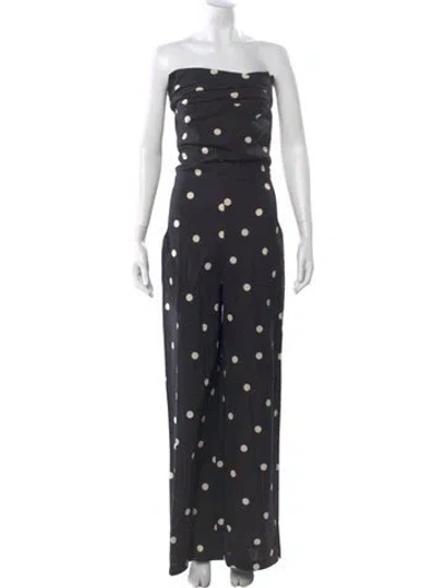 Pre-owned Sézane Polka Dot Print Strapless Jumpsuit In Gray
