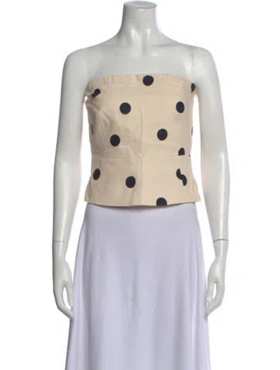 Pre-owned Sézane Polka Dot Print Strapless Top W/ Tags In Neutral