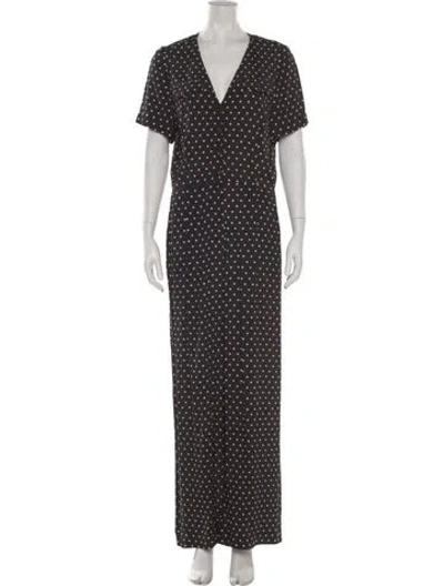 Pre-owned Sézane Polka Dot Print V-neck Jumpsuit In Neutral