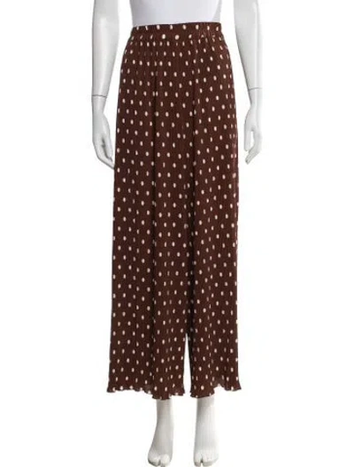 Pre-owned Sézane Polka Dot Print Wide Leg Pants W/ Tags In Brown