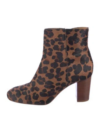 Pre-owned Sézane Ponyhair Animal Print Boots In Multi