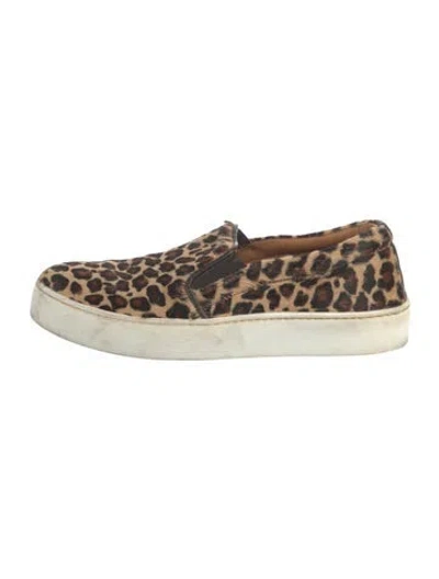 Pre-owned Sézane Ponyhair Animal Print Sneakers In Neutrals