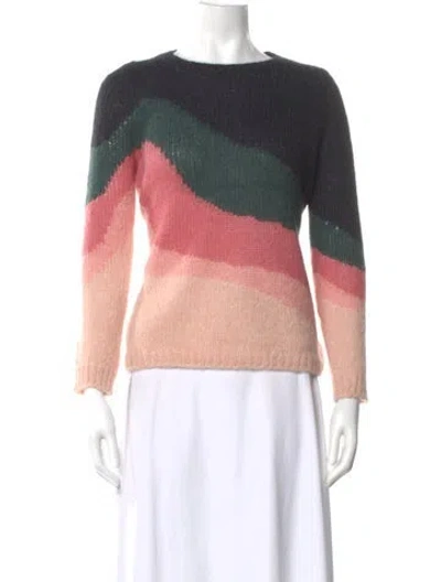 Pre-owned Sézane Printed Bateau Neckline Sweater In Pink