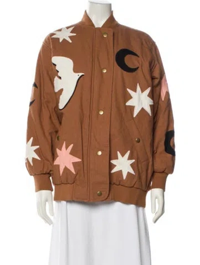 Pre-owned Sézane Printed Coat In Brown