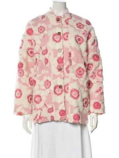 Pre-owned Sézane Printed Coat In Pink