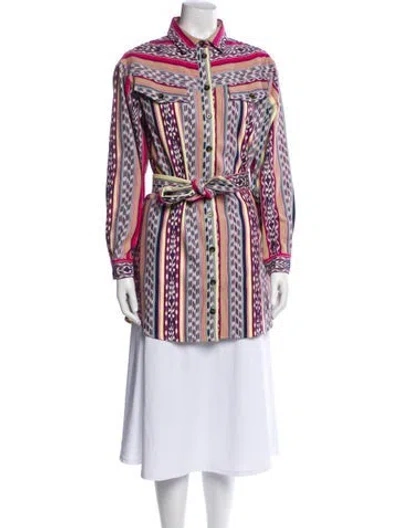 Pre-owned Sézane Printed Coat W/ Tags In Pink