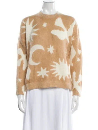 Pre-owned Sézane Printed Crew Neck Sweater In Neutral