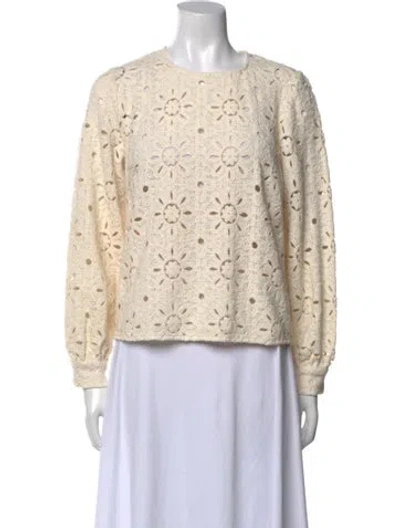 Pre-owned Sézane Printed Crew Neck Sweatshirt In Neutral