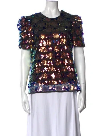 Pre-owned Sézane Printed Crew Neck Top W/ Tags In Multi
