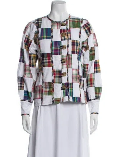 Pre-owned Sézane Printed Evening Jacket W/ Tags In White