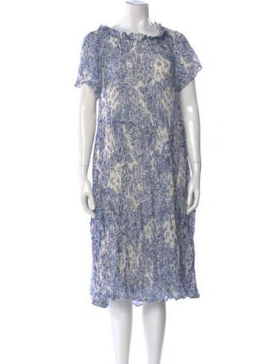 Pre-owned Sézane Printed Knee-length Dress In Blue