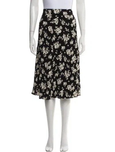 Pre-owned Sézane Printed Knee-length Skirt In Black
