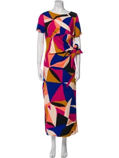 Pre-owned Sézane Printed Long Dress In Orange