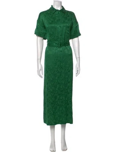 Pre-owned Sézane Printed Long Dress W/ Tags In Green