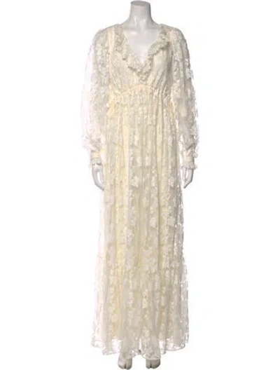 Pre-owned Sézane Printed Long Dress W/ Tags In Neutral