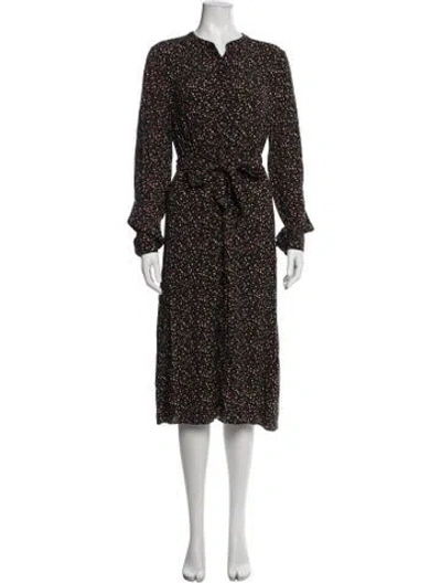 Pre-owned Sézane Printed Midi Length Dress In Black