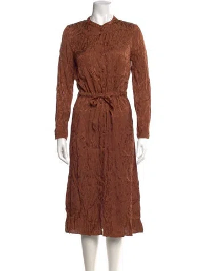 Pre-owned Sézane Printed Midi Length Dress In Brown