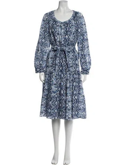 Pre-owned Sézane Printed Midi Length Dress In Gray