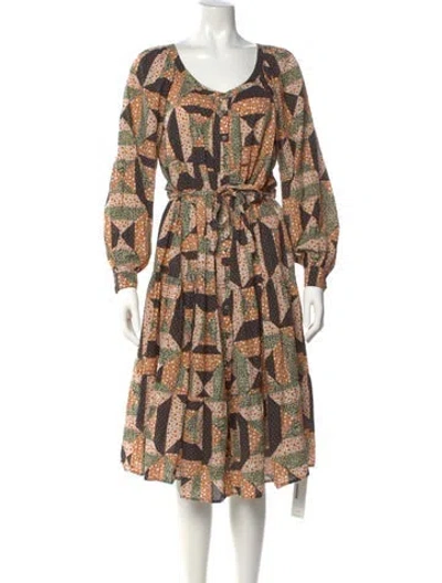 Pre-owned Sézane Printed Midi Length Dress In Multi