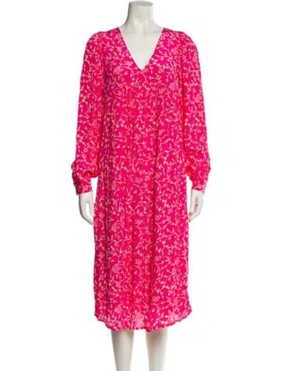 Pre-owned Sézane Printed Midi Length Dress W/ Tags In Pink