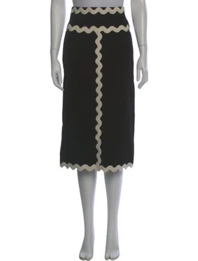 Pre-owned Sézane Printed Midi Length Skirt In Black